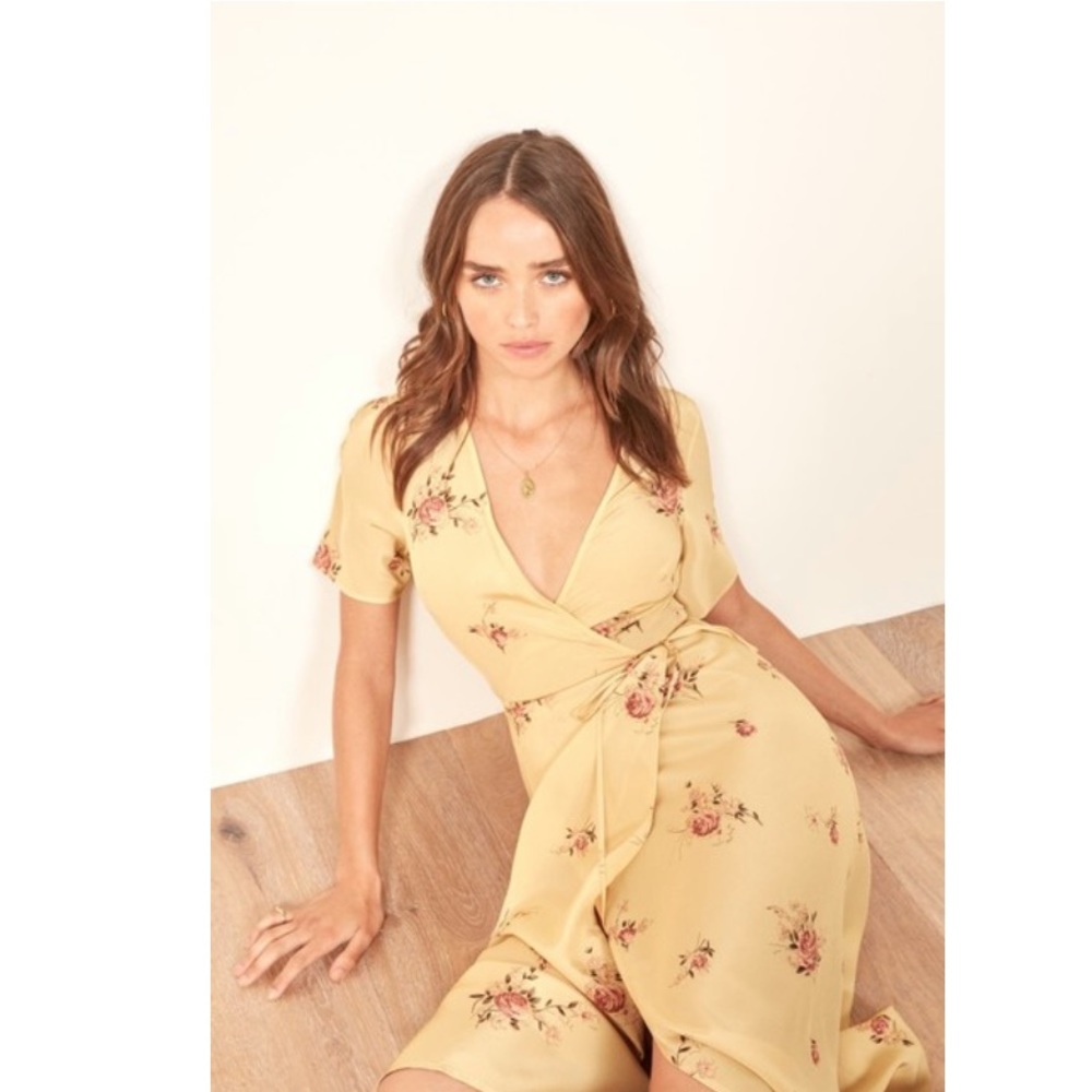 Reformation Dallas Jensen Silk Wrap Maxi Dress